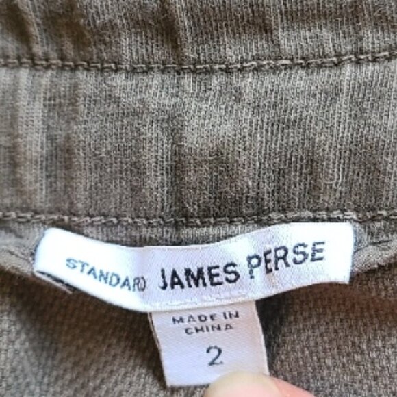 STANDARD JAMES PERSE MIXED MEDIA WOMEN'S LINEN-COTTON PANTS ELASTIC WAIST sz 2 - Picture 6 of 7